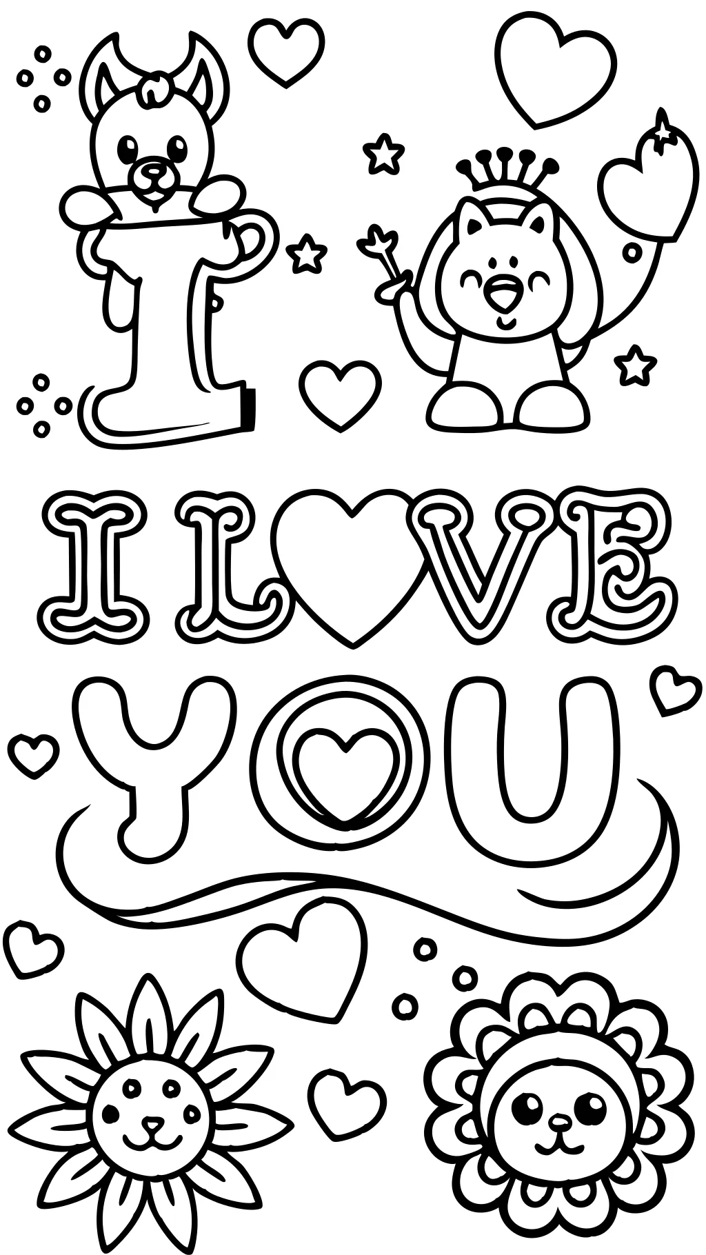 i love you coloring pages